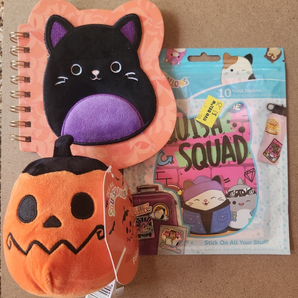 Squishmallows PAIGE The‎ Pumpkin 4" Plush Plus Notebook & Stickers